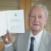 Harold Gane Enjoys His 100th Birthday at Denton Golf Club Harold with his birthday card from the King.