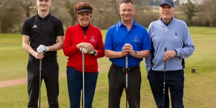 Successful Drive-In Event Kicks Off Year at Helsby Golf Club Helsby Golf Club's new officials for the year: President Brian Prince, captain Martyn Guest, lady captain Viv Nagle, and junior captain Austin Osbourne at their drive-in ceremony.