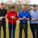Successful Drive-In Event Kicks Off Year at Helsby Golf Club Helsby Golf Club's new officials for the year: President Brian Prince, captain Martyn Guest, lady captain Viv Nagle, and junior captain Austin Osbourne at their drive-in ceremony.