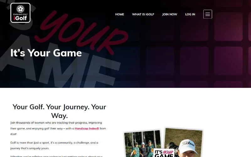 iGolf Launches 'It’s Your Game' to Empower Female Golfers Its Your Game webpage