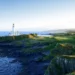 a lighthouse on a rocky island