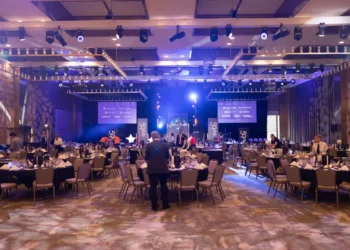 59club Global Service Excellence Awards Debut at The Belfry Elegant dining setup for award ceremony