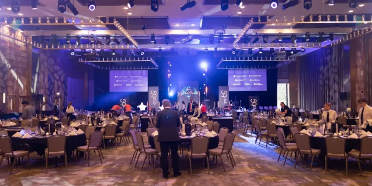 59club Global Service Excellence Awards Debut at The Belfry Elegant dining setup for award ceremony
