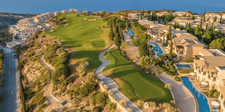 Aphrodite Hills Golf Resort Adds Café-Style Starter Hut Scenic golf resort overlooking the sea.