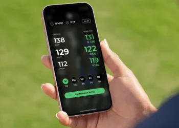 Arccos Unveils AI-Powered Smart Laser Rangefinder Golf app displaying distance and stats