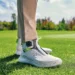 ECCO Golf AW25 Collection for Autumn/Winter 2025 Stylish golf shoes on green grass.