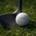 Titleist Pro V1 Left Dot Golf Ball Returns Golf ball and club on grass.