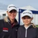 Alice Hall Wins Wales Golf Steps Challenge Two golfers posing in caps.
