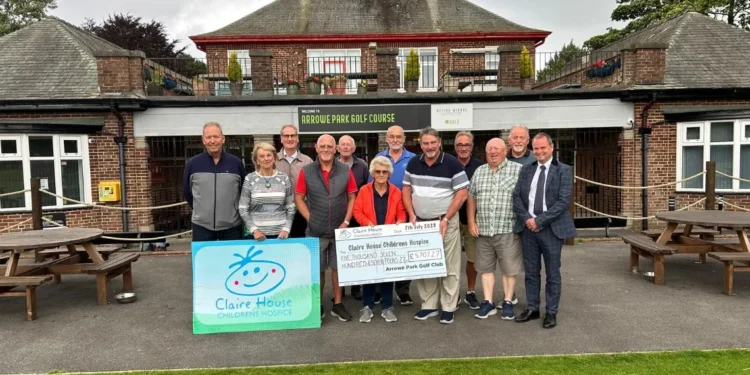 CW Jones Open 2025 at Arrowe Park Supports Claire House Group photo supporting children's hospice charity.
