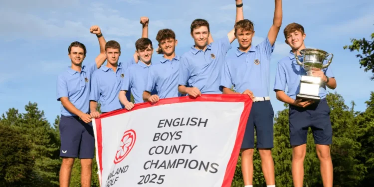 Cheshire Wins English Boys' County Title Celebrating English Boys County Champions victory.