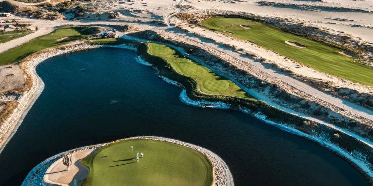 Solmar Golf Links championship course with coastal dunes and Pacific Ocean views in Los Cabos Mexico.