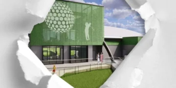New golf centre design through torn paper