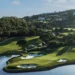 Lush golf course with scenic landscape.