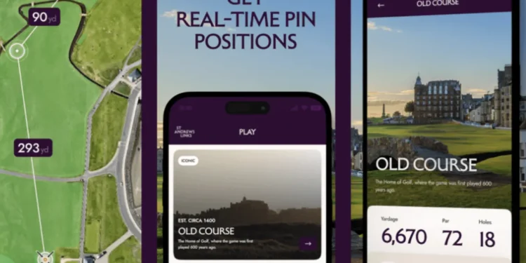 Golf app showcasing course information