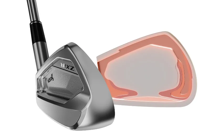 Srixon ZXiR MainFrame face technology milling patterns i-ALLOY material close up.
